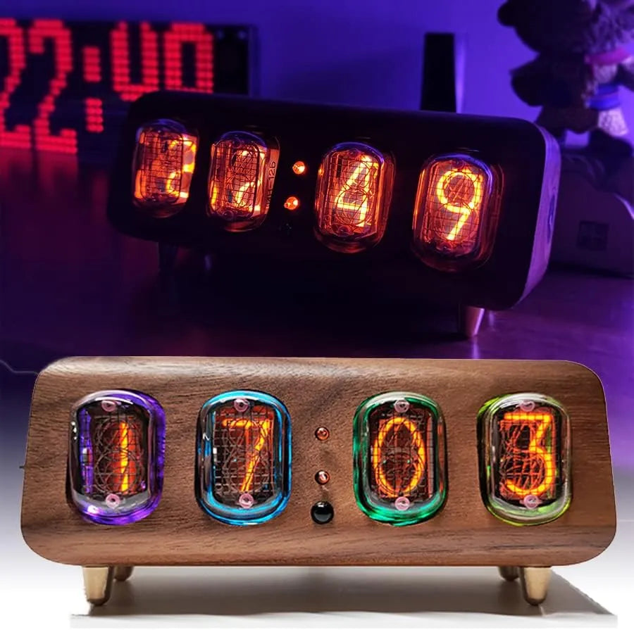 Nixie IN12 Glow Tube Solid Wood Clock