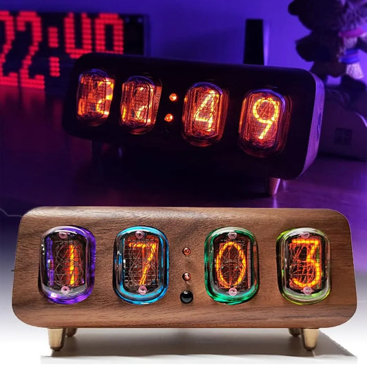 Nixie IN12 Glow Tube Solid Wood Clock
