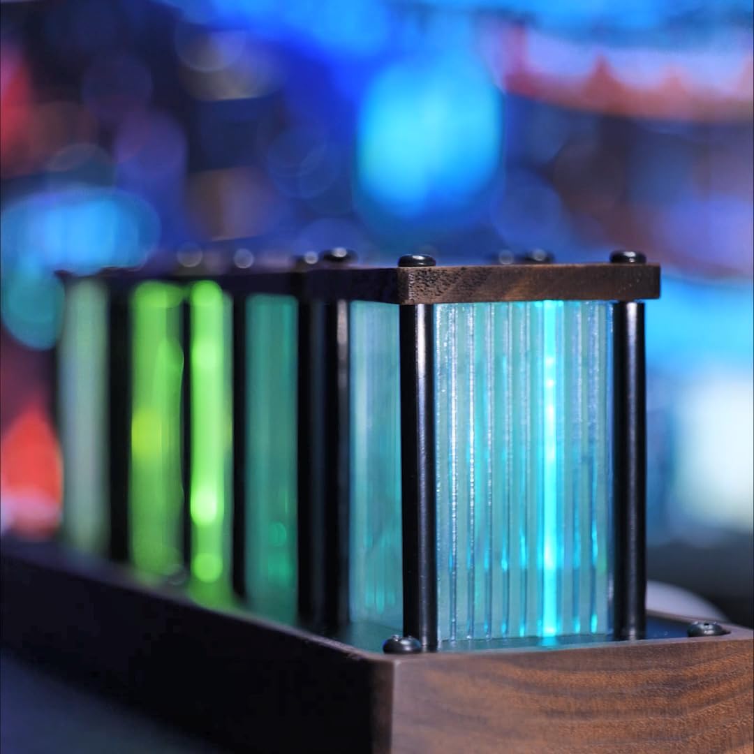 4Pcs Digital Tube Desk Retro Modern Wooden Clock