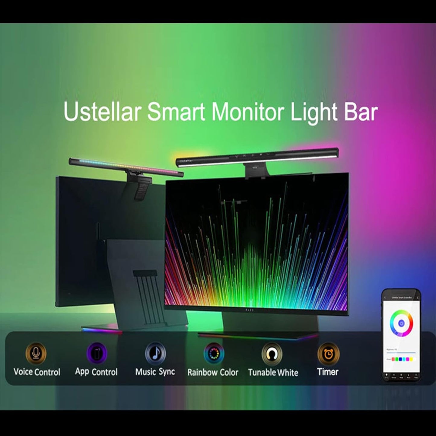 Smart RGB Screen Light with Vocie Control