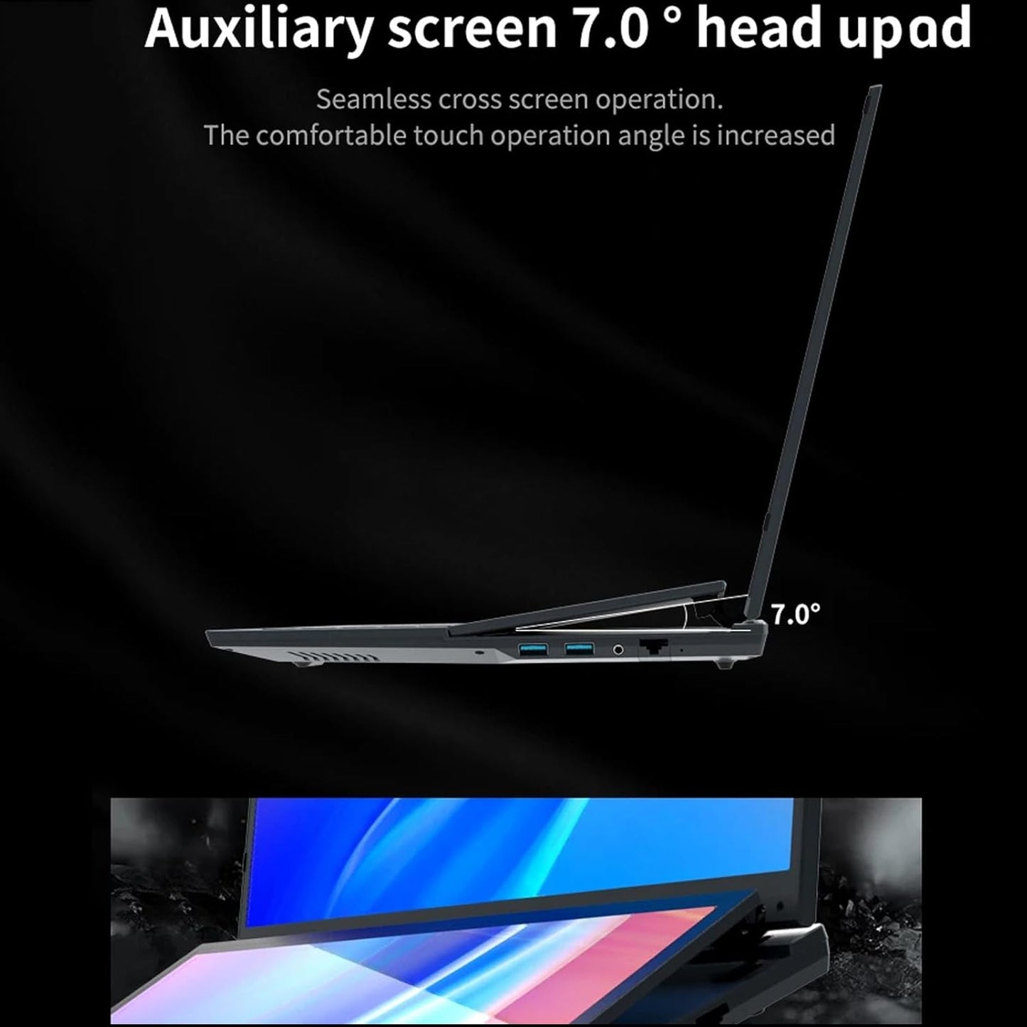 Dual Screen Laptop,16inch IPS + 14inch Touch