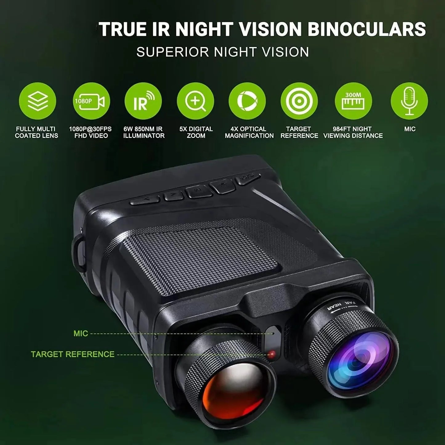 See the Full Colour Night with HD 5X Digital Zoom of True 4K Vision
