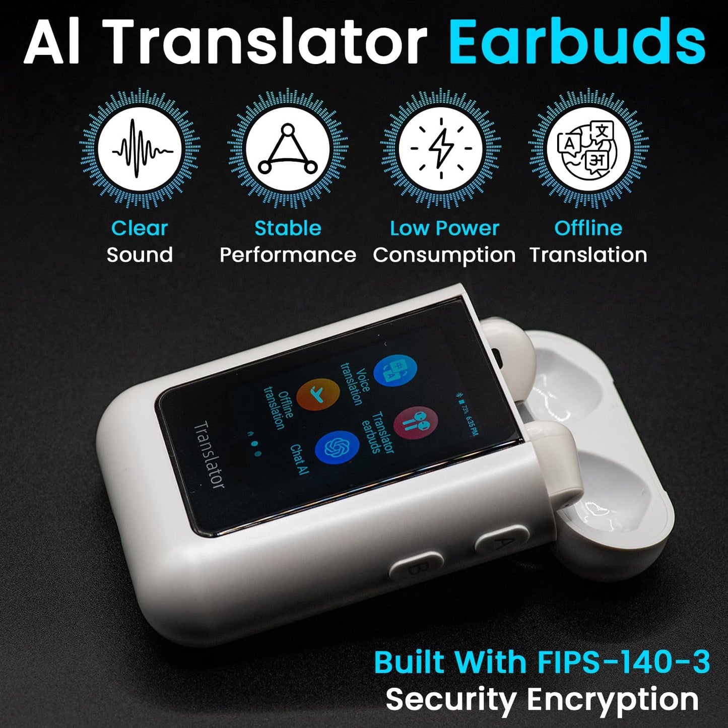 Chat GPT Real-Time AI Language Translator with Touch Screen Earbuds