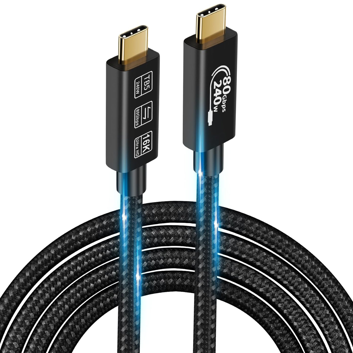 USB-C TB5 80Gbps 240W 16K UHD Cable