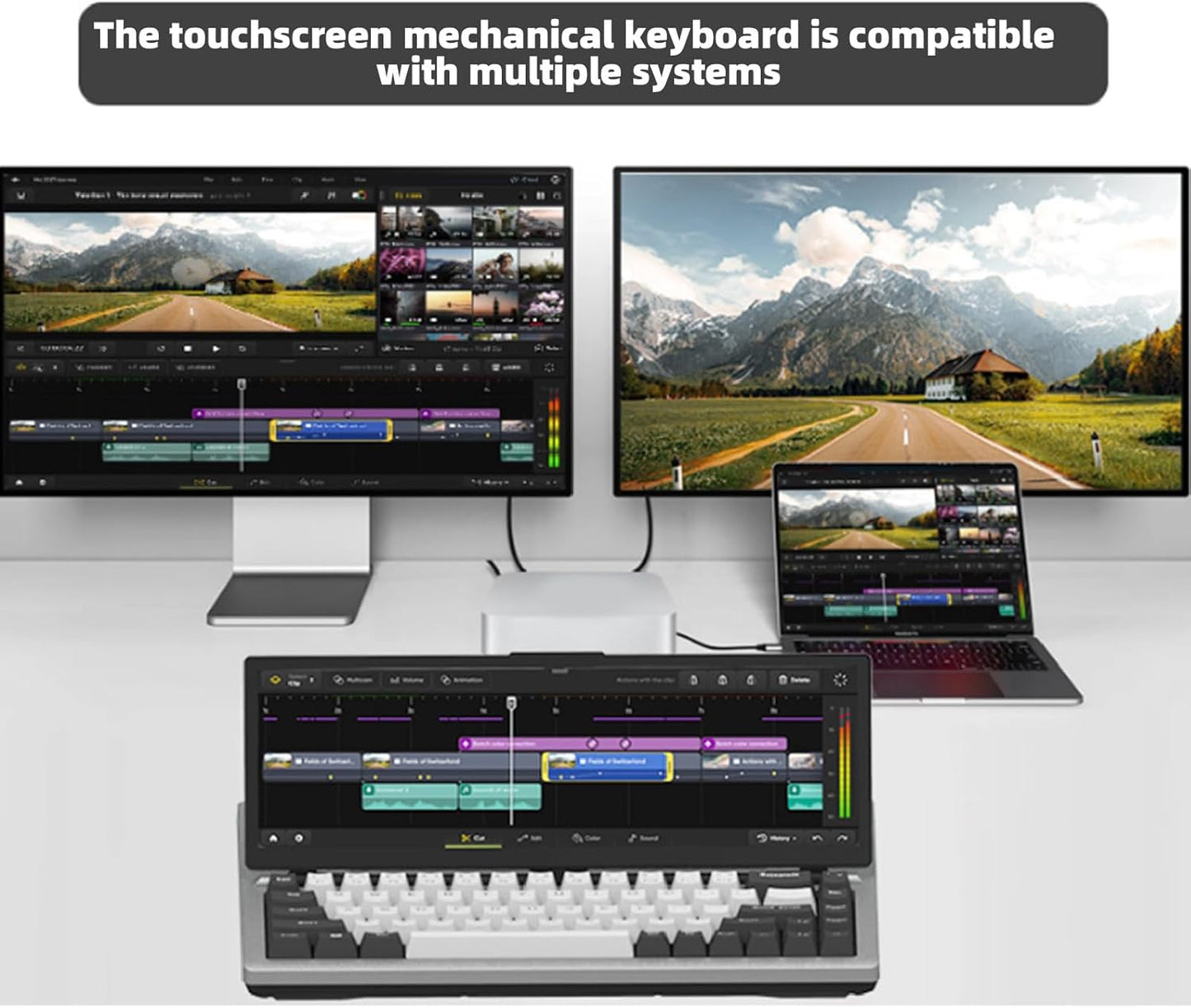 Folding Mechanical Keyboard With Smart Touch Screen