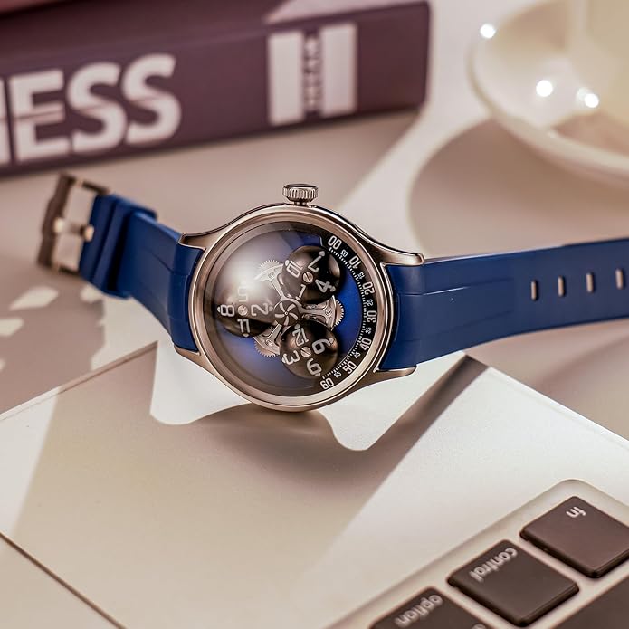 3D Rotating Hour Automatic Mechanical Timepiece