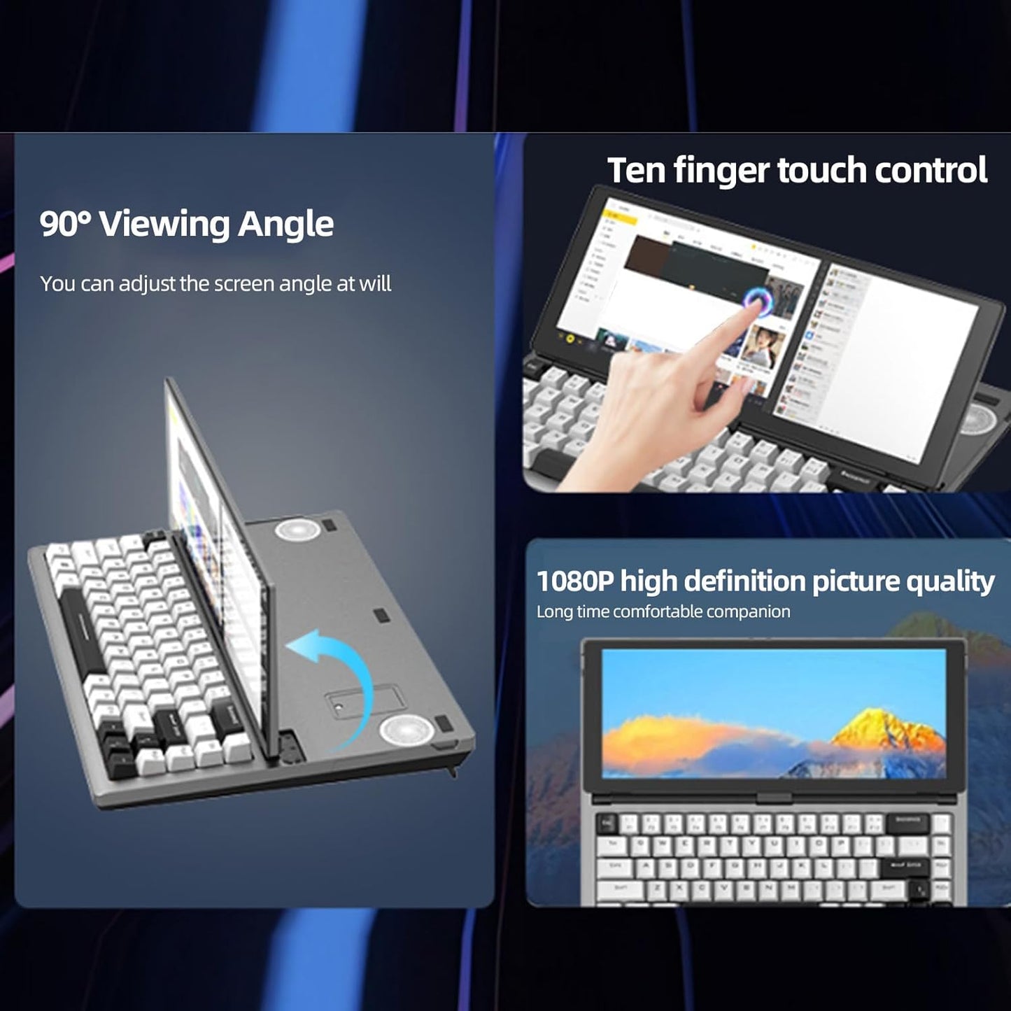Folding Mechanical Keyboard With Smart Touch Screen