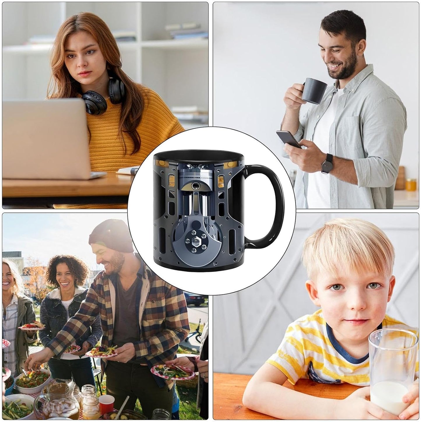 Mechanic Engine Mug, Espresso Cups Coffee Mug, Mechanical Engine Cool Coffee Mugs Desk Decor,