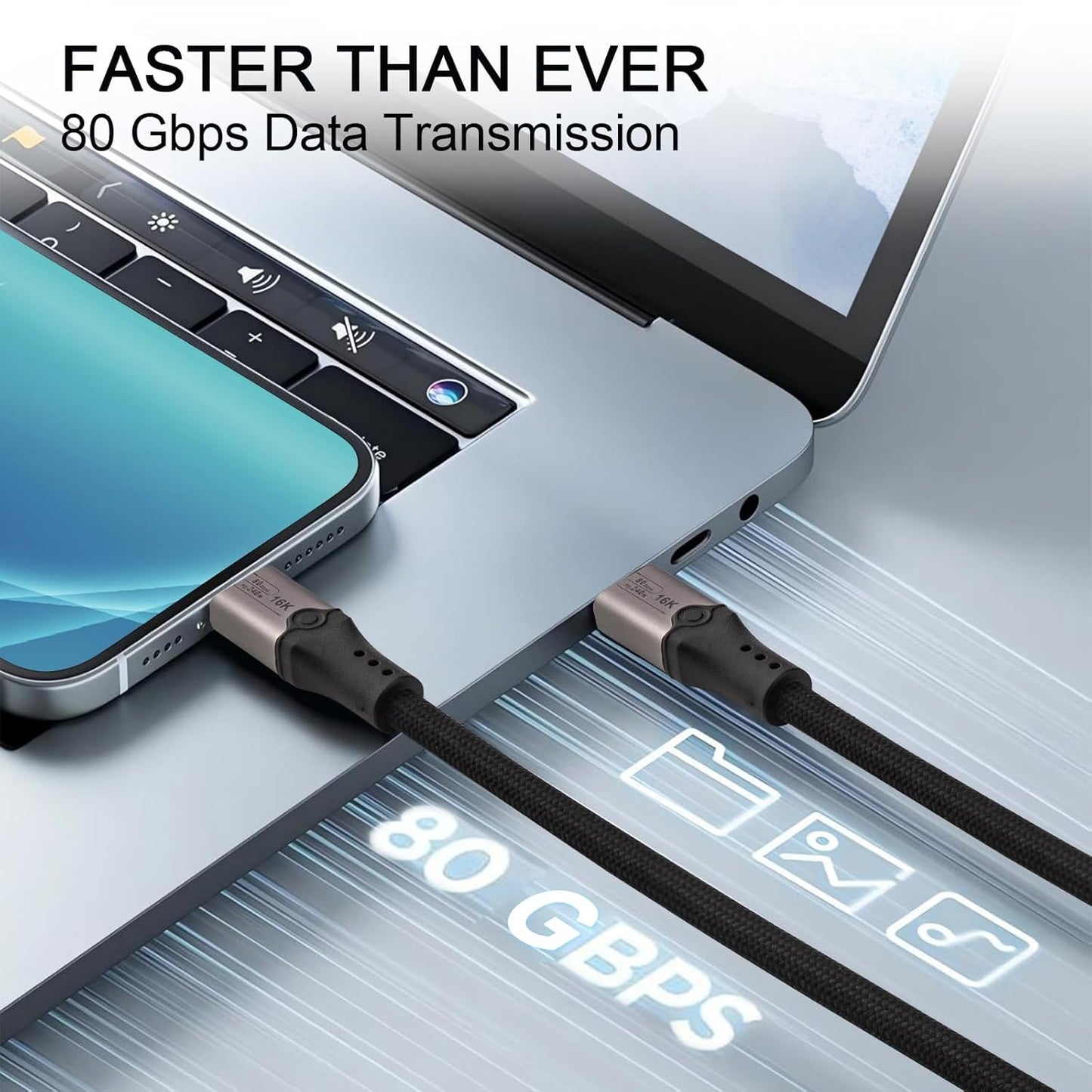 Thunderbolt5 80Gbps 240W Cable Wtih Nylon Braided