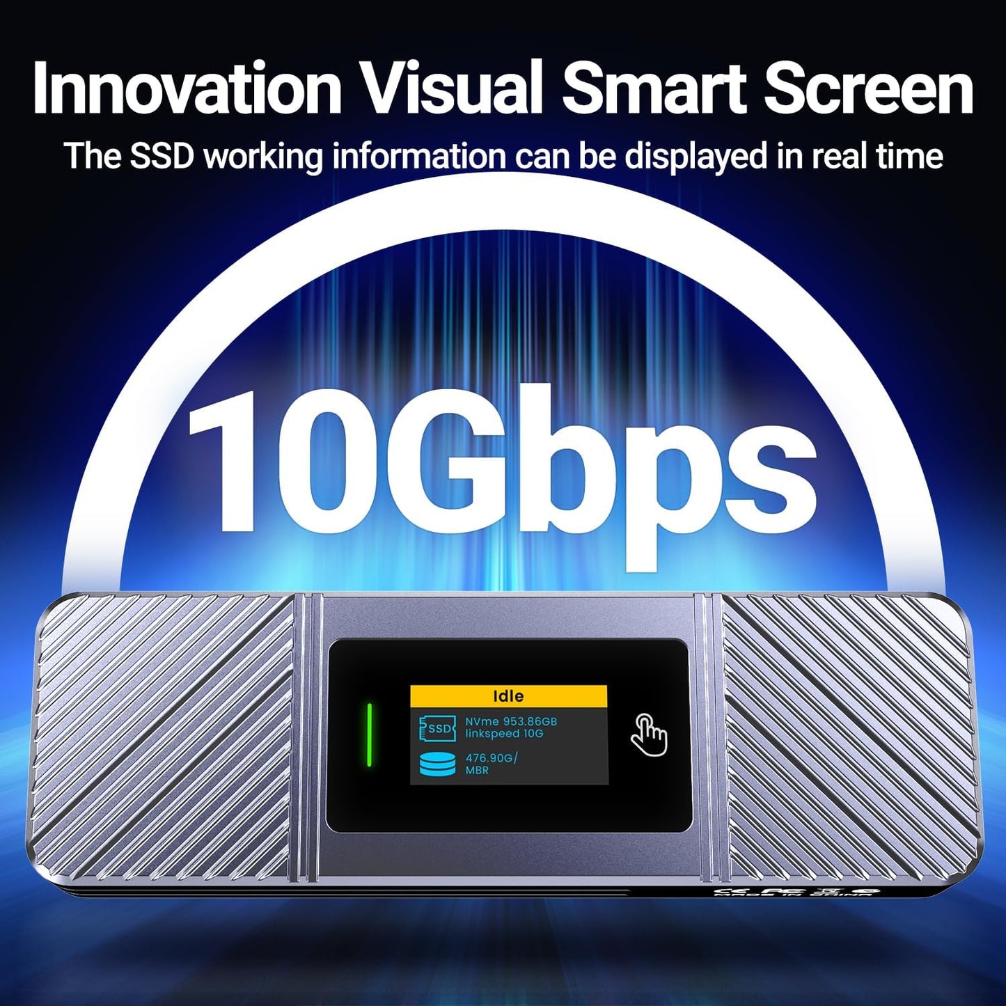 JEYI Visual Smart M.2 Enclosure with Touchscreen and RGB