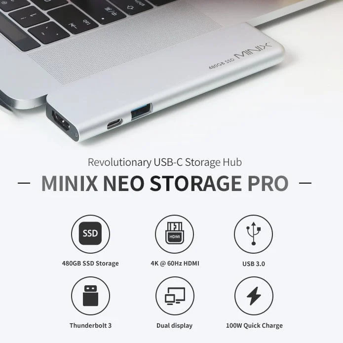 MINIX: USB-C Multiport SSD Storage Hub for MacBook Air/Pro